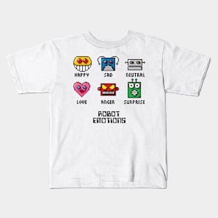 Pixel Robot Emotions Kids T-Shirt